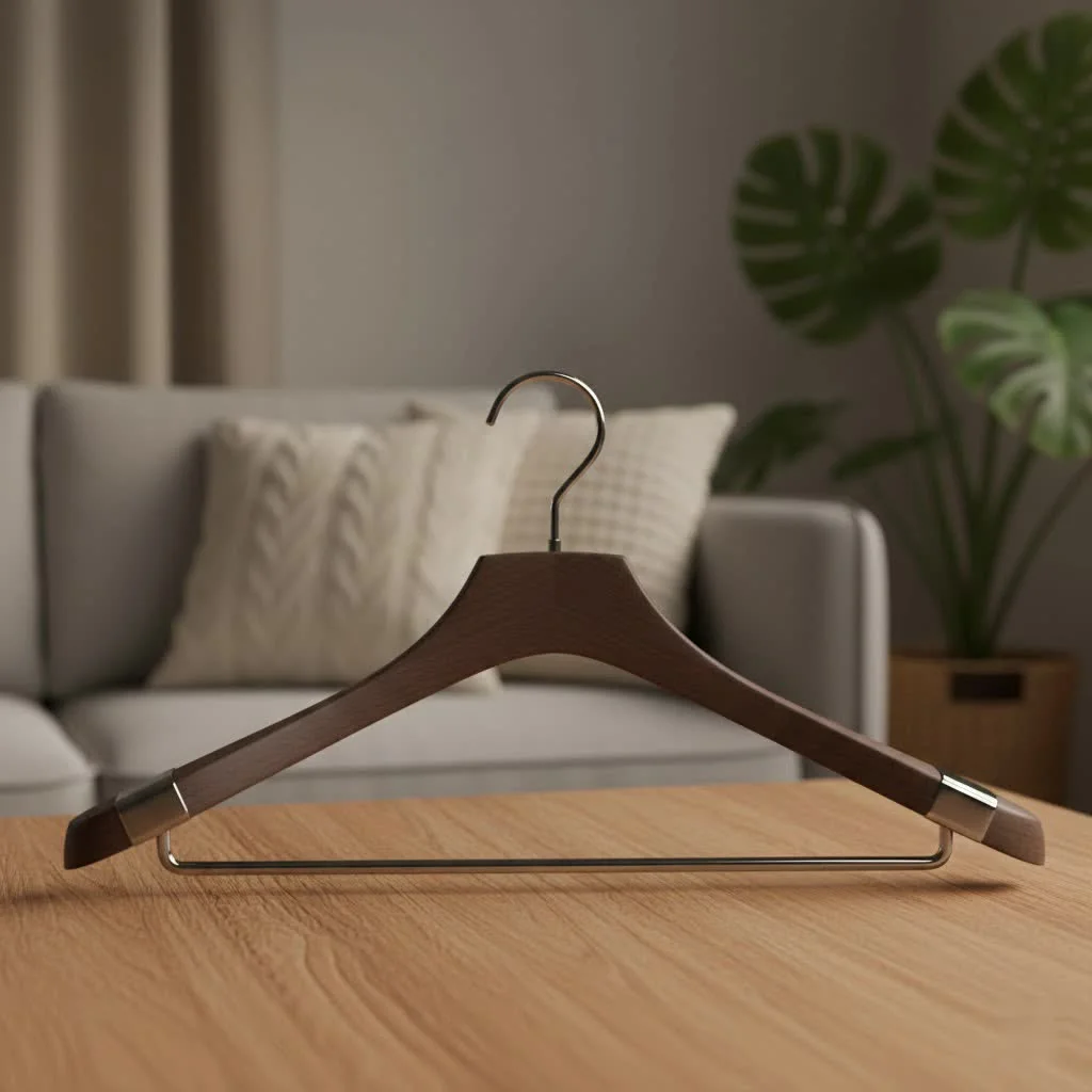 Collapsible clothes hangers neatly folded for travel