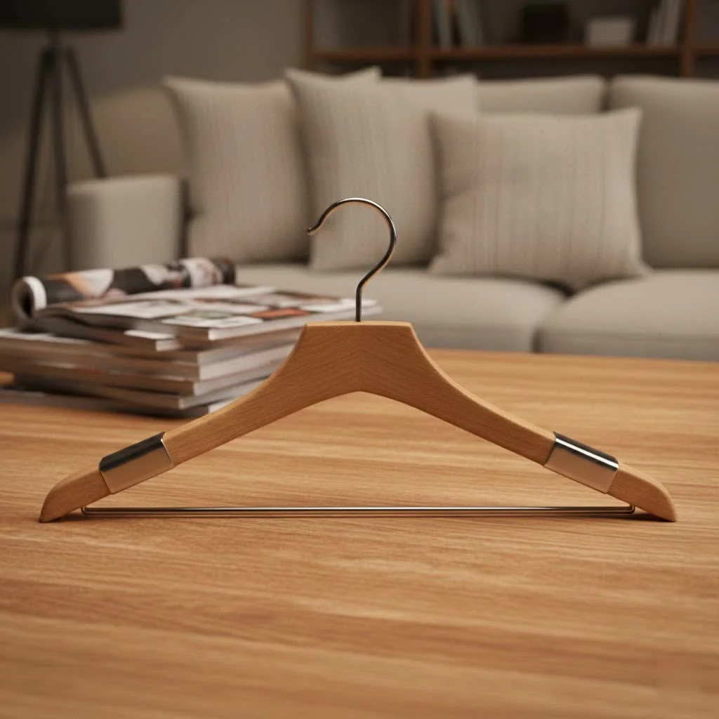 Round clothes hangers for an organized wardrobe