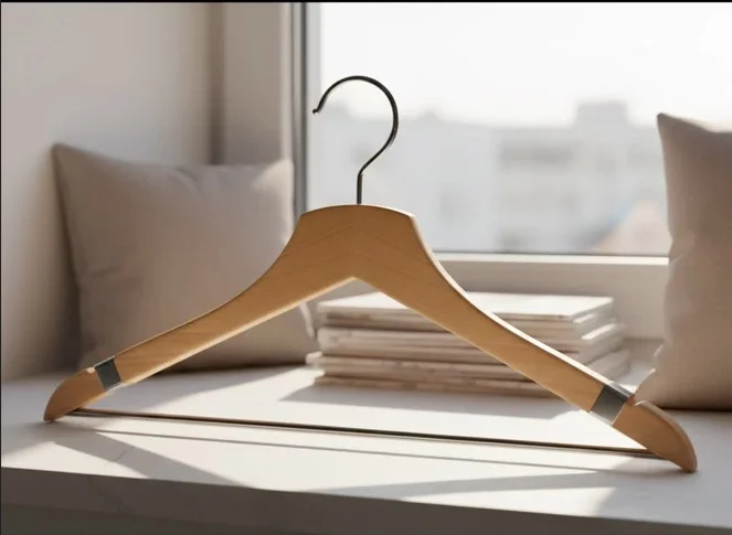Clothes hanger rack with various garments